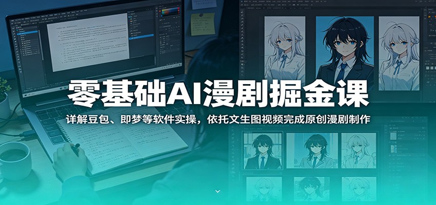 零基础AI漫剧掘金课：详解豆包、即梦等软件实操，依托文生图视频完成原创漫剧制作-副业终点站