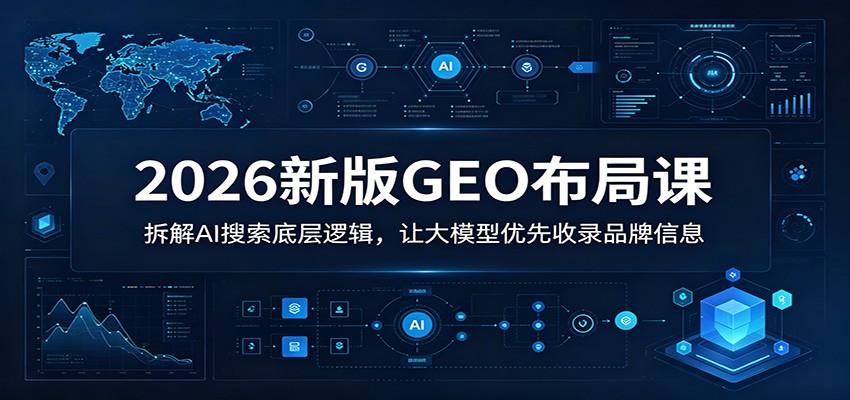2026新版GEO布局课：拆解AI搜索底层逻辑，让大模型优先收录品牌信息-副业终点站