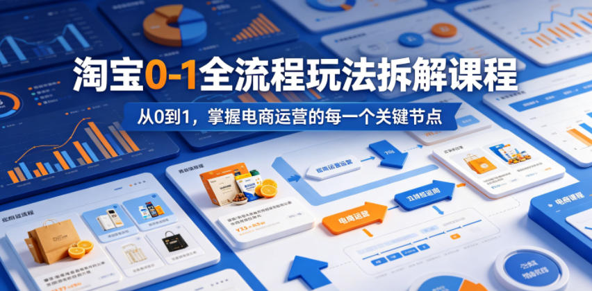 淘宝0-1全流程玩法拆解课程，从0到1，掌握电商运营的每一个关键节点-副业终点站