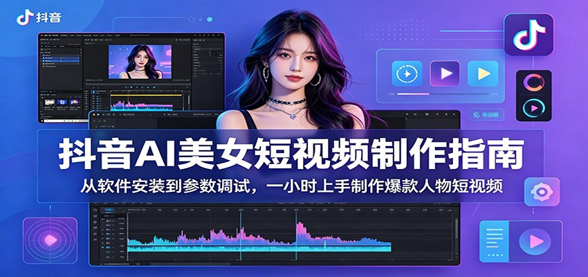 抖音AI美女短视频制作指南：从软件安装到参数调试，一小时上手制作爆款人物短视频-副业终点站