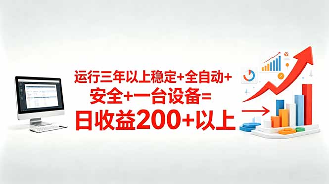 三年以上稳定+全自动+安全+一台设备=日收益200+-副业终点站