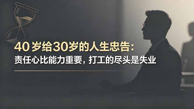 付费文章：40岁给30岁的人生忠告：责任心比能力重要，打工的尽头是失业-副业终点站