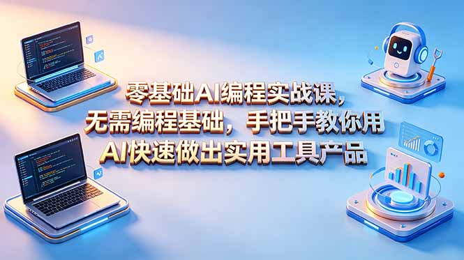 零基础AI编程实战课-更新，无需编程基础，手把手教你用AI快速做出实用工具产品-副业终点站