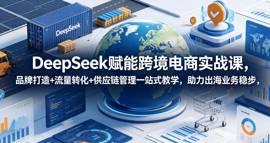 DeepSeek赋能跨境电商实战课,品牌打造+流量转化+供应链管理一站式教学,助力出海业务稳步发展-副业终点站