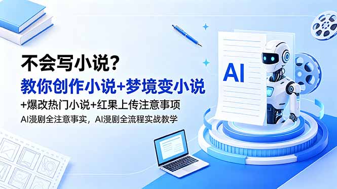 不会写小说？教你创作小说+梦境变小说+爆改热门小说+红果上传注意事项，AI漫剧全流程实战教学-副业终点站