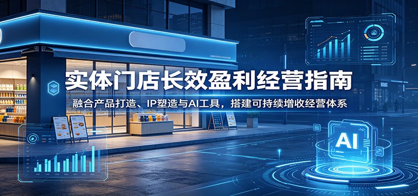 实体门店长效盈利经营指南：融合产品打造、IP塑造与AI工具，搭建可持续增收经营体系-副业终点站