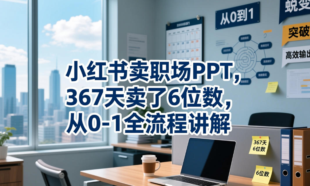 小红书卖职场PPT,367天卖了6位数,从0-1全流程讲解-副业终点站