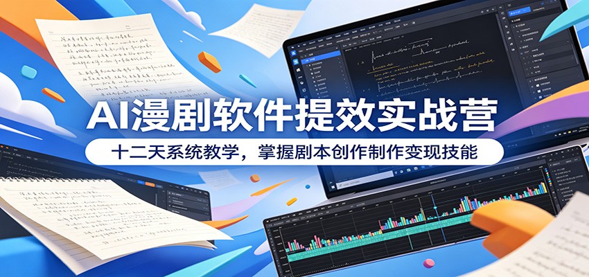AI漫剧软件提效实战营：十二天系统教学，掌握剧本创作制作变现技能-副业终点站