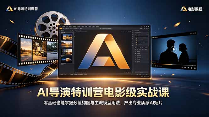 AI导演特训营电影级实战课,零基础也能掌握分镜构图与主流模型用法,产出专业质感AI短片-副业终点站