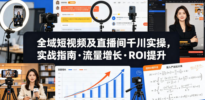 全域短视频及直播间千川实操,实战指南·流量增长·ROI提升(更新)-副业终点站