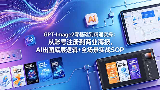 GPT-Image2零基础到精通实操:从账号注册到商业海报,AI出图底层逻辑+全场景实战SOP-副业终点站