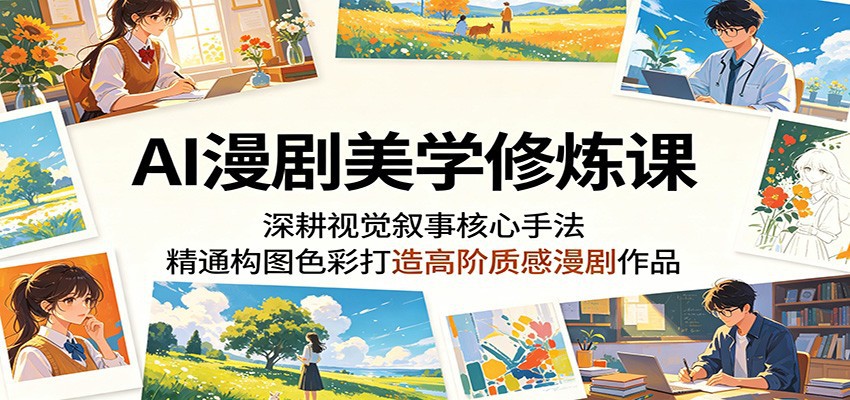 AI漫剧美学修炼课:深耕视觉叙事核心手法,精通构图色彩打造高阶质感漫剧作品-副业终点站