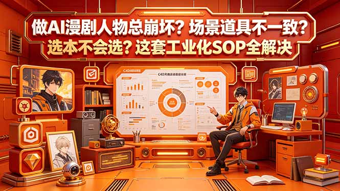 做AI漫剧人物总崩坏？场景道具不一致？选本不会选？这套工业化SOP全解决 (更新-副业终点站
