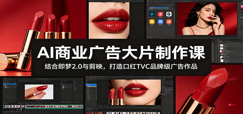 AI商业广告大片制作课：结合即梦2.0与剪映，打造口红TVC品牌级广告作品-副业终点站