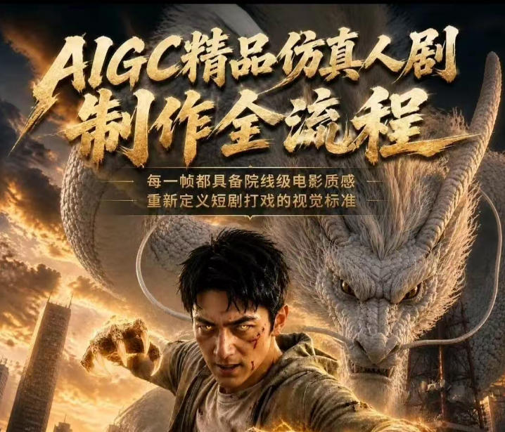 AIGC精品仿真人剧豢龙人全流程制作解析2026,国风仿真人创作+打斗剧情+人设编排,一站式AI短剧入门-副业终点站