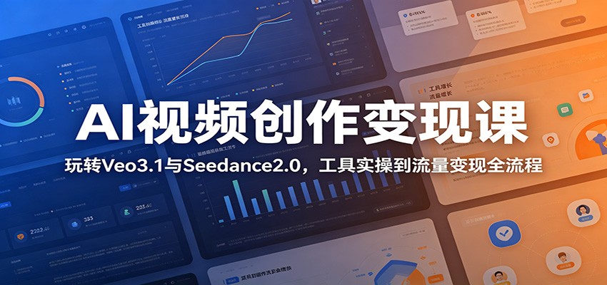 AI视频创作变现课：玩转Veo3.1与Seedance2.0，工具实操到流量变现全流程-副业终点站