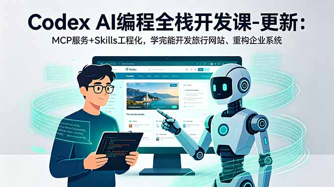 Codex AI编程全栈开发课-更新:MCP服务+Skills工程化,学完能开发旅行网站、重构企业系统-副业终点站