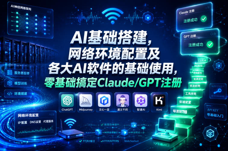AI基础搭建，网络环境配置及各大AI软件的基础使用，零基础搞定Claude/GPT注册-副业终点站