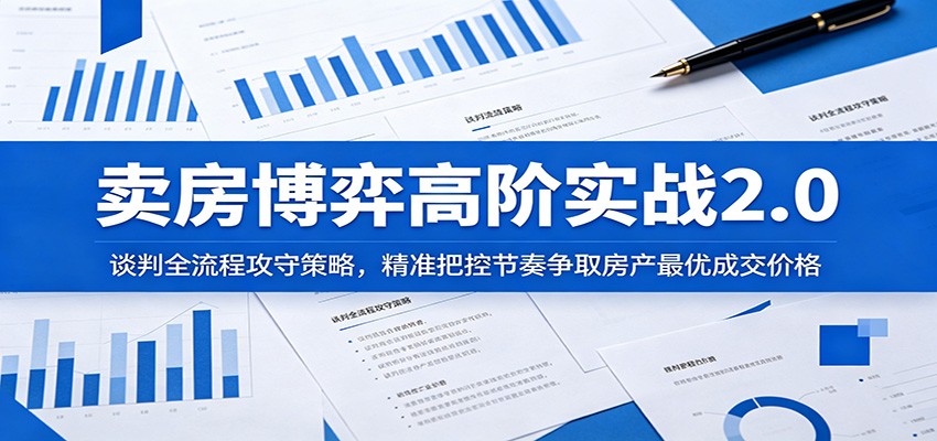 卖房博弈高阶实战2.0：谈判全流程攻守策略，精准把控节奏争取房产最优成交价格-副业终点站