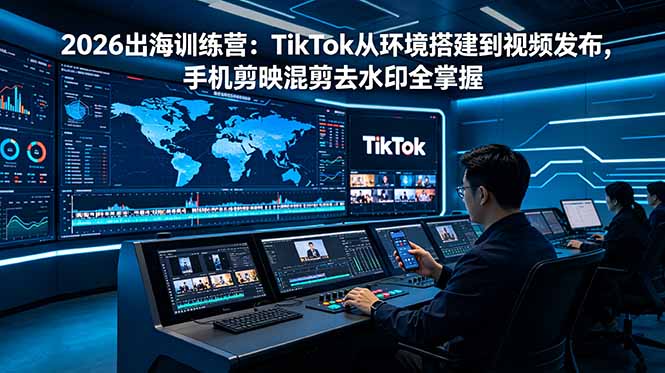 2026出海训练营:TikTok从环境搭建到视频发布,手机剪映混剪去水印全掌握-副业终点站