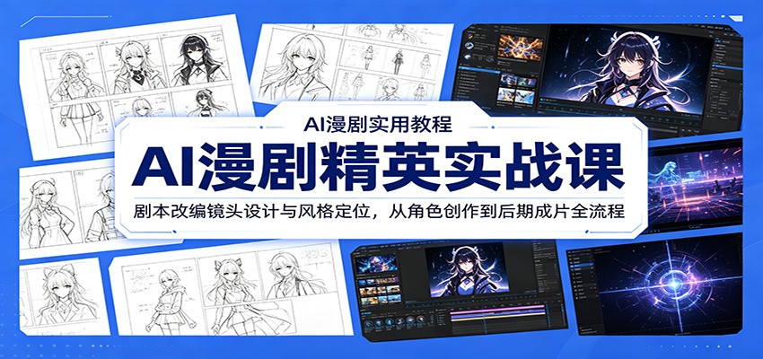 AI漫剧精英实战课：剧本改编镜头设计与风格定位，从角色创作到后期成片全流程-副业终点站