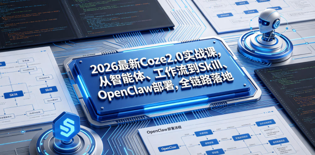 2026最新Coze2.0实战课，从智能体、工作流到Skill、OpenClaw部署，全链路落地-副业终点站