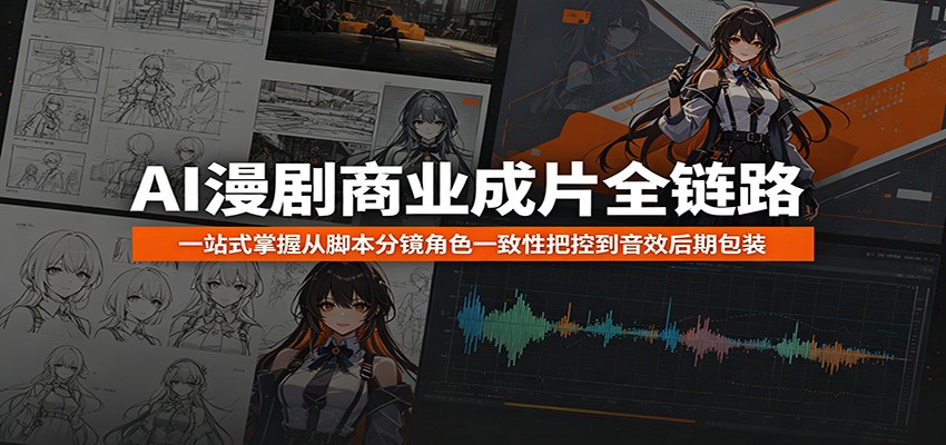 AI漫剧商业成片全链路：一站式掌握从脚本分镜角色一致性把控到音效后期包装-副业终点站