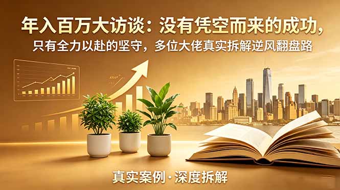 年入百万大访谈-更新：没有凭空而来的成功，只有全力以赴的坚守，多位大佬真实拆解逆风翻盘路-副业终点站