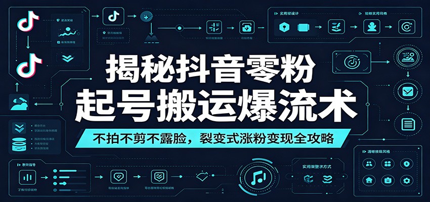 揭秘抖音零粉起号搬运爆流术:不拍不剪不露脸,裂变式涨粉变现全攻略-副业终点站