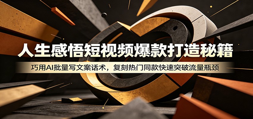 人生感悟短视频爆款打造秘籍:巧用A 批量写文案话术,复刻热门同款快速突破流量瓶颈-副业终点站
