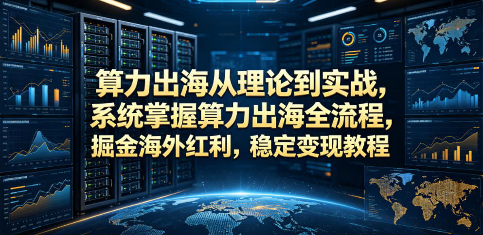 算力出海从理论到实战，系统掌握算力出海全流程，掘金海外红利，稳定变现教程-副业终点站