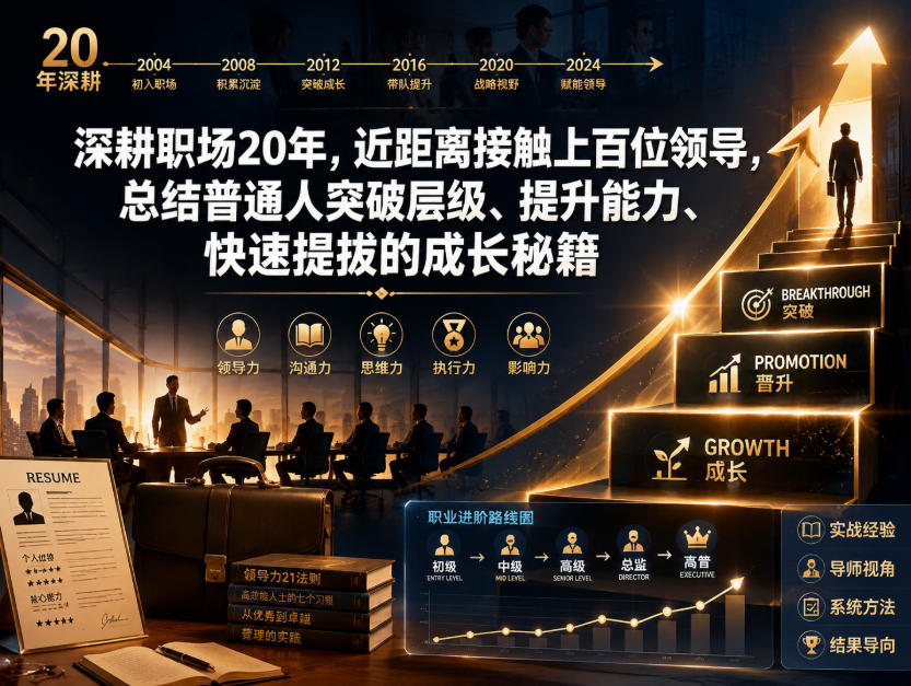 付费文章：深耕职场20年，近距离接触上百位领导，总结普通人突破层级、提升能力、快速提拔的成长秘籍(全网独家干货)-副业终点站
