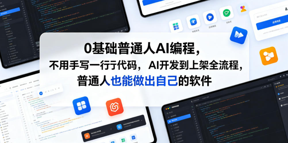 0基础普通人AI编程,不用手写一行代码,AI开发到上架全流程,普通人也能做出自己的软件-副业终点站
