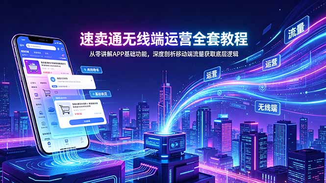 速卖通无线端运营全套教程，从零讲解APP基础功能，深度剖析移动端流量获取底层逻辑-副业终点站