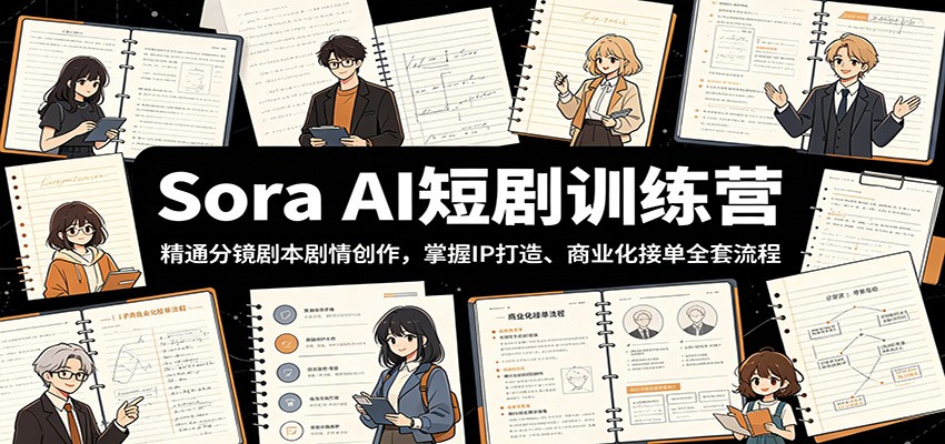 Sora AI短剧训练营：精通分镜剧本剧情创作，掌握IP打造、商业化接单全套流程-副业终点站