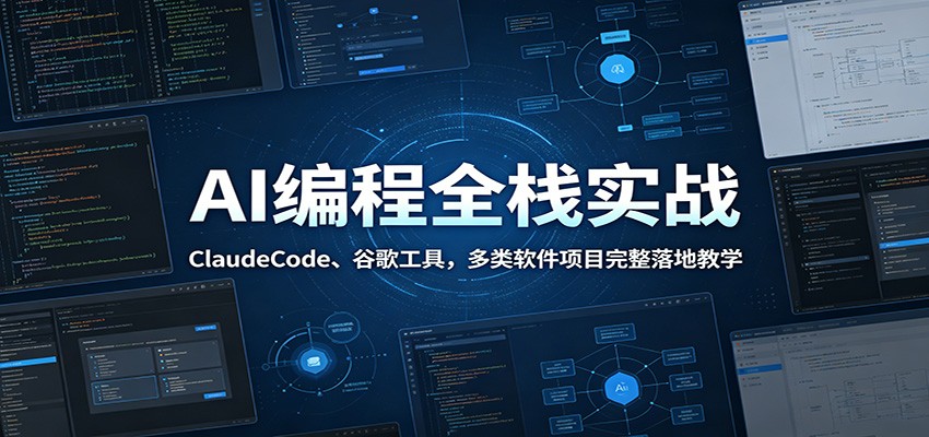 AI编程全栈实战：ClaudeCode、谷歌工具，多类软件项目完整落地教学-副业终点站