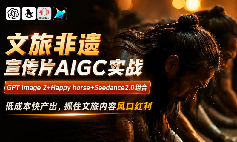 文旅非遗宣传片AIGC实战，GPT image 2+Happy horse+Seedance2.0组合，低成本快产出，抓住文旅内容风口红利-副业终点站