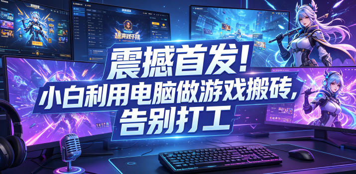震撼首发！小白利用电脑做游戏搬砖，告别打工【揭秘】-副业终点站