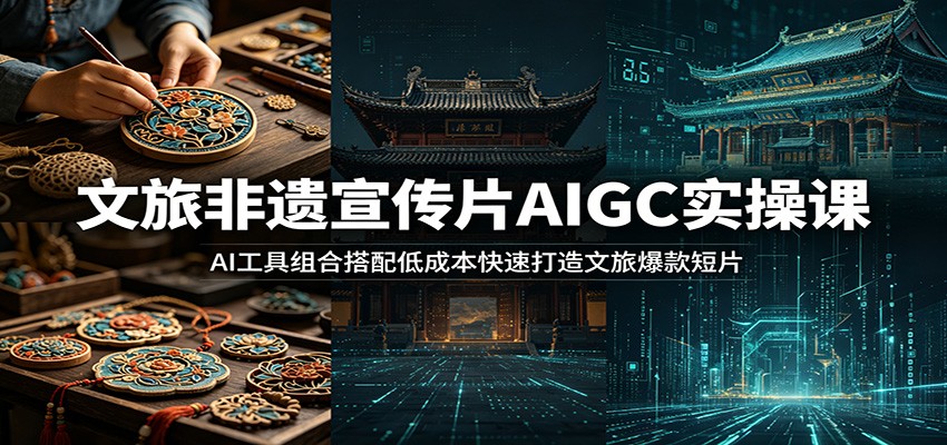 文旅非遗宣传片AIGC实操课:AI工具组合搭配低成本快速打造文旅爆款短片-副业终点站