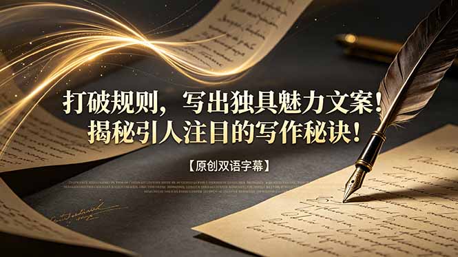 打破规则，写出独具魅力文案！揭秘引人注目的写作秘诀！【原创双语字幕】-副业终点站