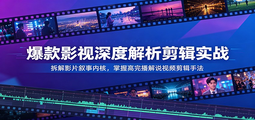 爆款影视深度解析剪辑实战：拆解影片叙事内核，掌握高完播解说视频剪辑手法-副业终点站