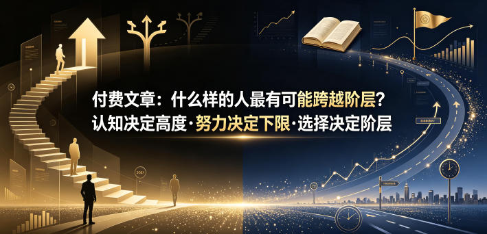 付费文章：什么样的人最有可能跨越阶层？认知决定高度·努力决定下限·选择决定阶层-副业终点站