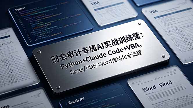 财会审计专属 AI实战训练营：Python+Claude Code+VBA，Excel/PDF/Word自动化全流程-副业终点站