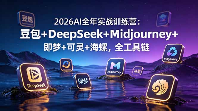 2026AI全年实战训练营：豆包+DeepSeek+Midjourney+即梦+可灵+海螺，全工具链-副业终点站