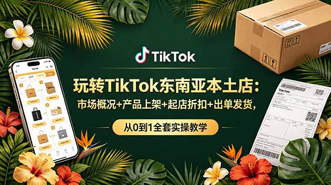玩转TikTok东南亚本土店：市场概况+产品上架+起店折扣+出单发货，从0到1全套实操教学-副业终点站