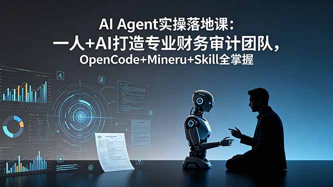 AI Agent实操落地课：一人+AI打造专业财务审计团队，OpenCode+Mineru+Skill全掌握-副业终点站