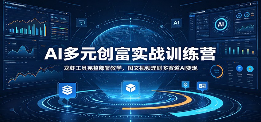 AI多元创富实战训练营：龙虾工具完整部署教学，图文视频理财多赛道AI变现-副业终点站
