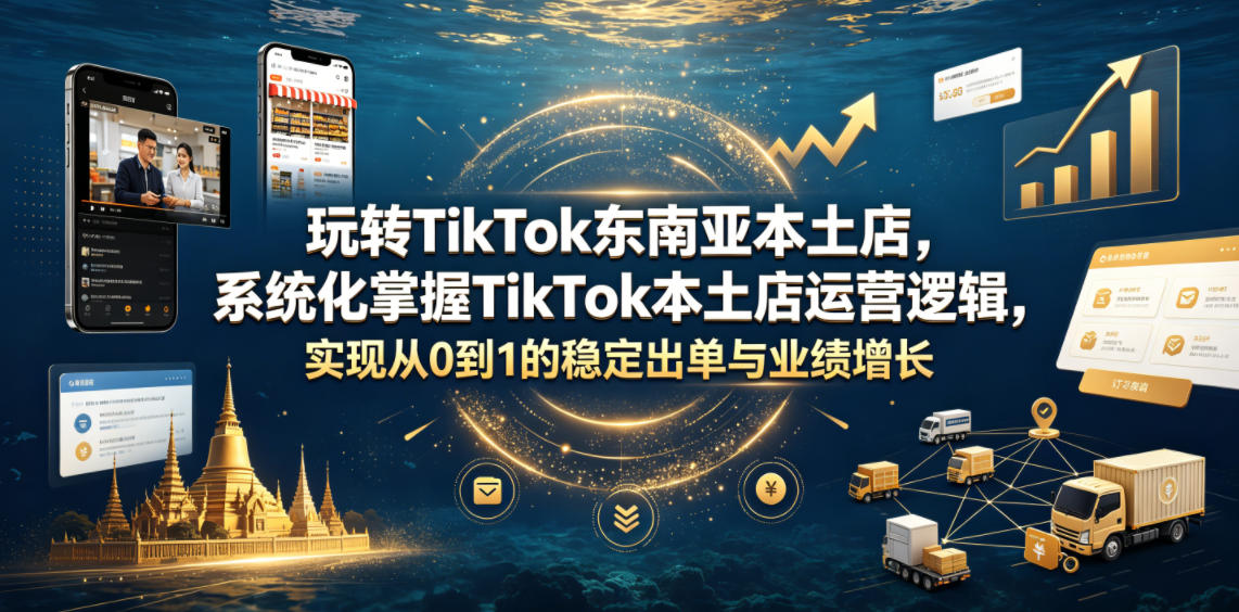 玩转TikTok东南亚本土店，系统化掌握TikTok本土店运营逻辑，实现从0到1的稳定出单与业绩增长-副业终点站