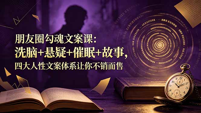 朋友圈勾魂文案课：洗脑+悬疑+催眠+故事，四大人性文案体系让你不销而售-副业终点站