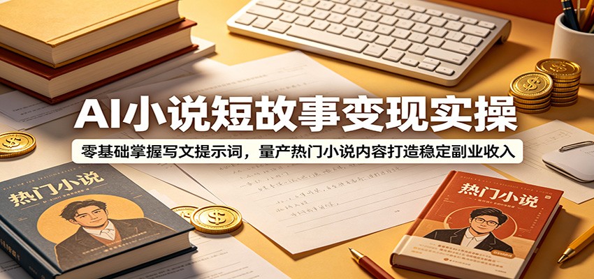 AI小说短故事变现实操：零基础掌握写文提示词，量产热门小说内容打造稳定副业收入-副业终点站